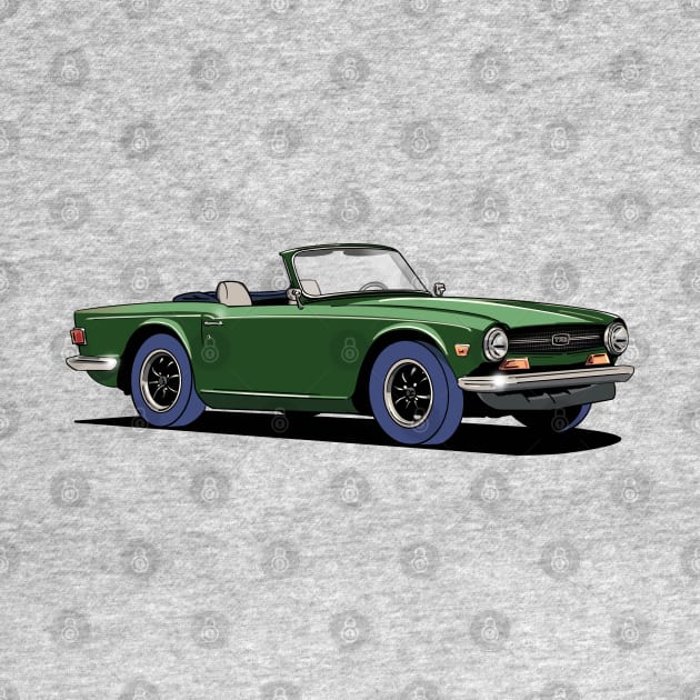 Triumph TR6 Car in green by Webazoot